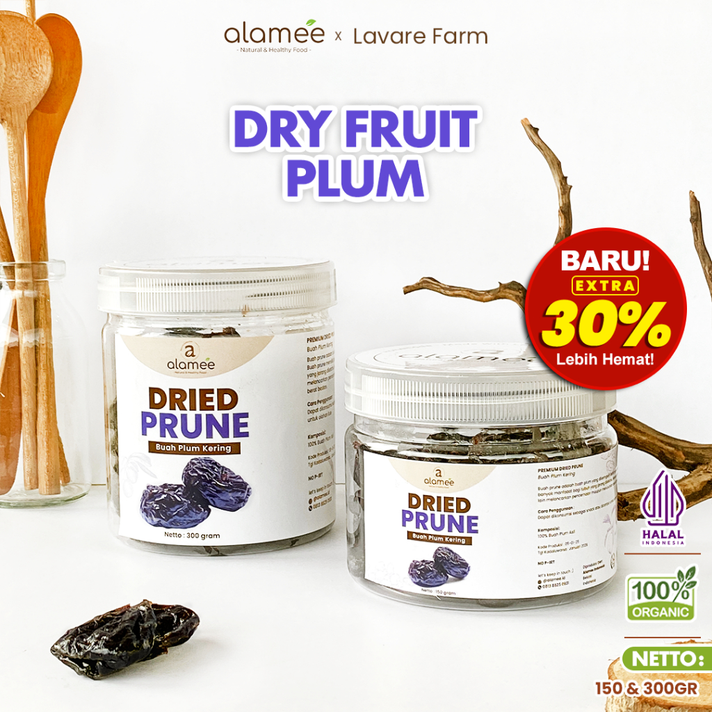 

ALAMEE Plum Kering Dried Prune Cemilan Buah Fruit Prunes BUMA