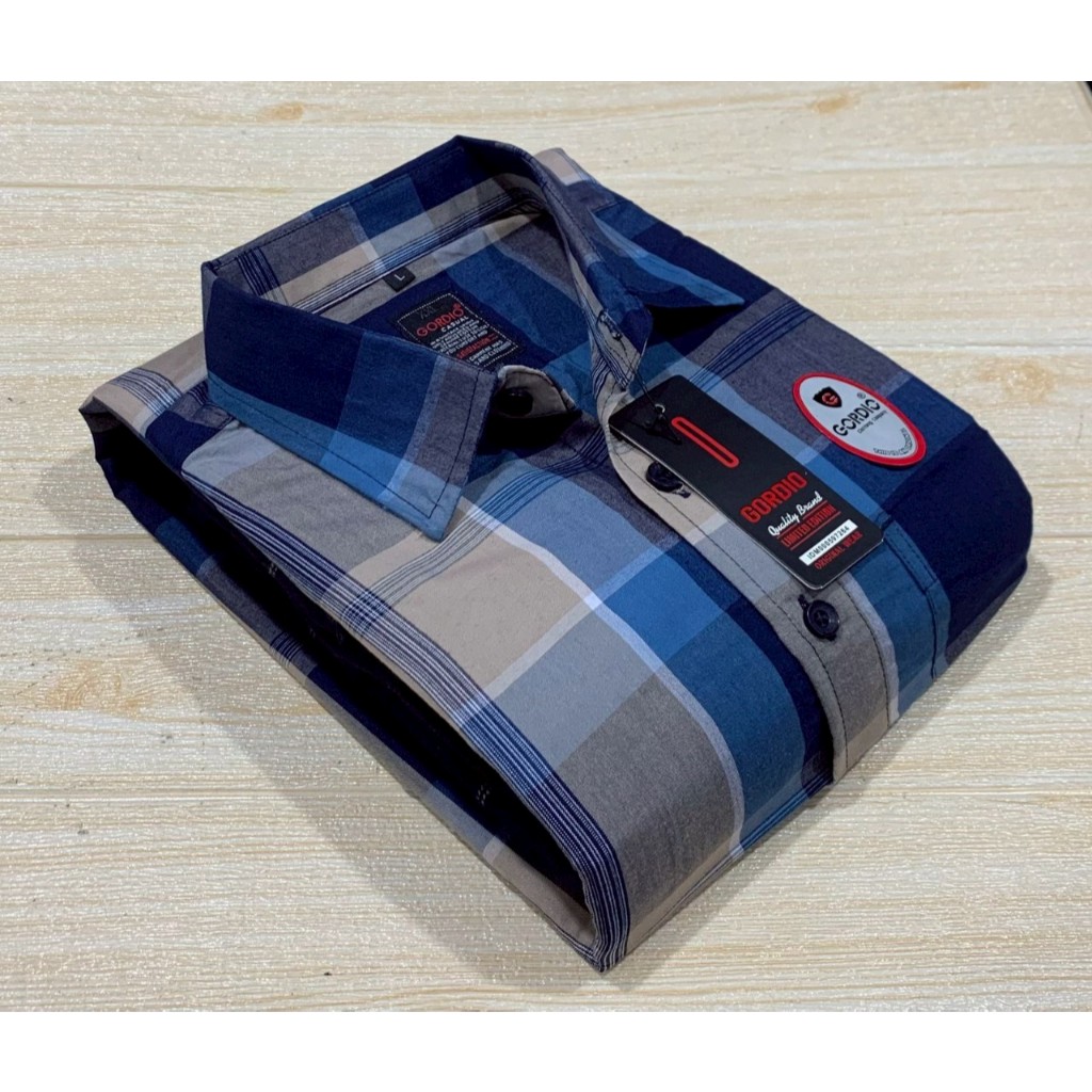 Kemeja pria terbaru polynosik lengan pendek super jumbo baju polinasi kotak kotak hem keren salur