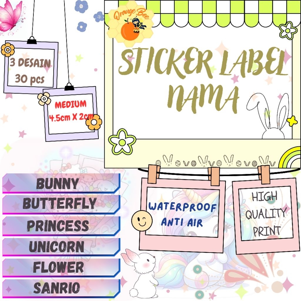 

30pcs Sticker Label Nama GIRL CEWEK ukuran MEDIUM / Sticker Custom Stiker Custom / Stiker Anti Air Waterproof / Stiker Nama Buku / Stiker Label Nama