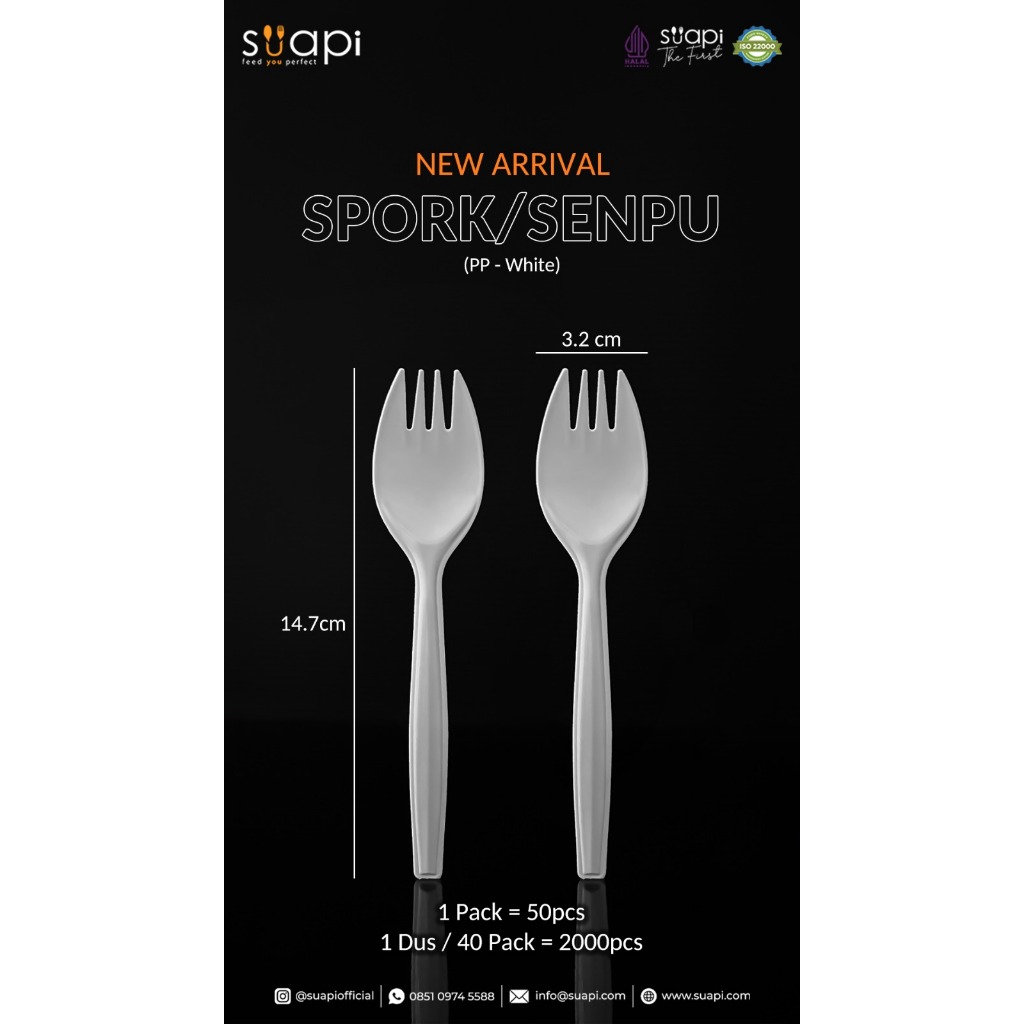 [50pcs] SUAPI PP Spork Makan Plastik / Spork / Spork / Sfork / Catering
