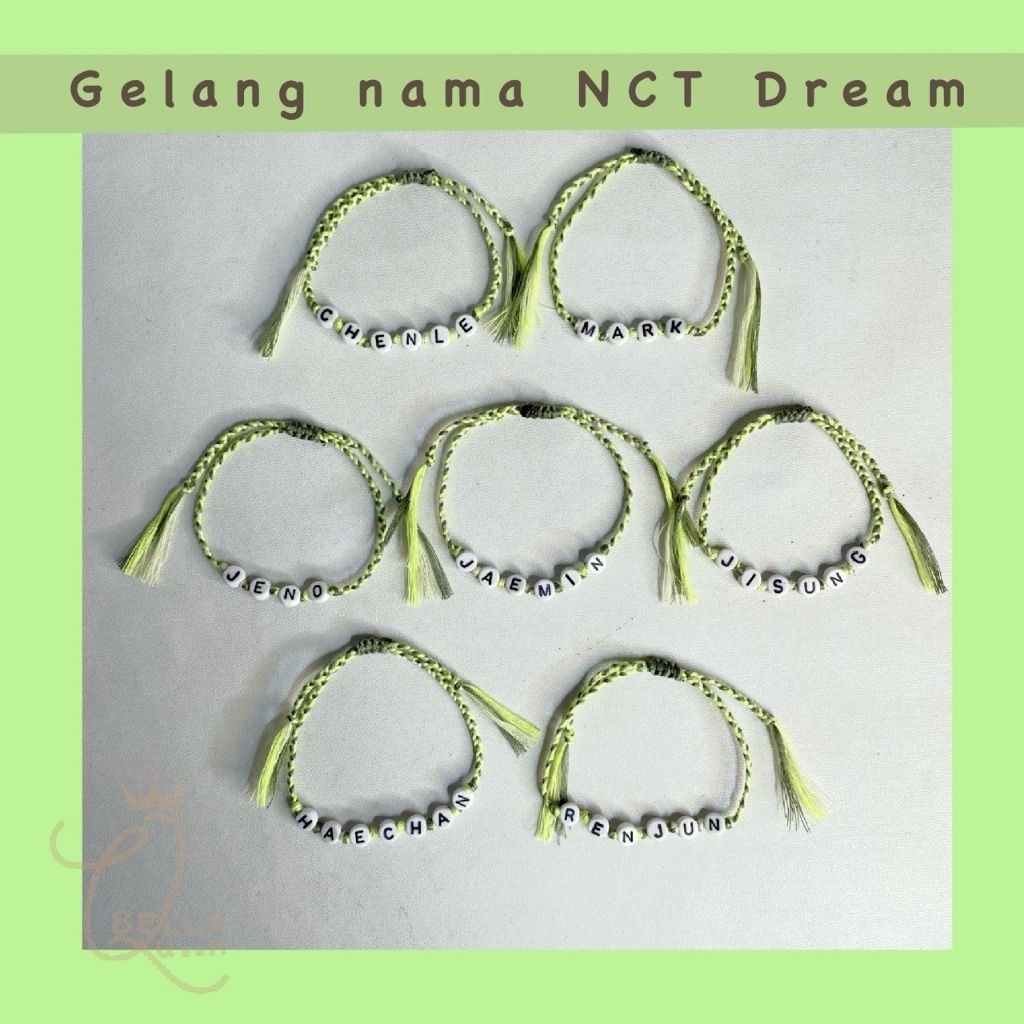 (READY) Gelang Tali NCT Dream version gelang nama member NCT Dream haechan jaemin jeno chenle renjun