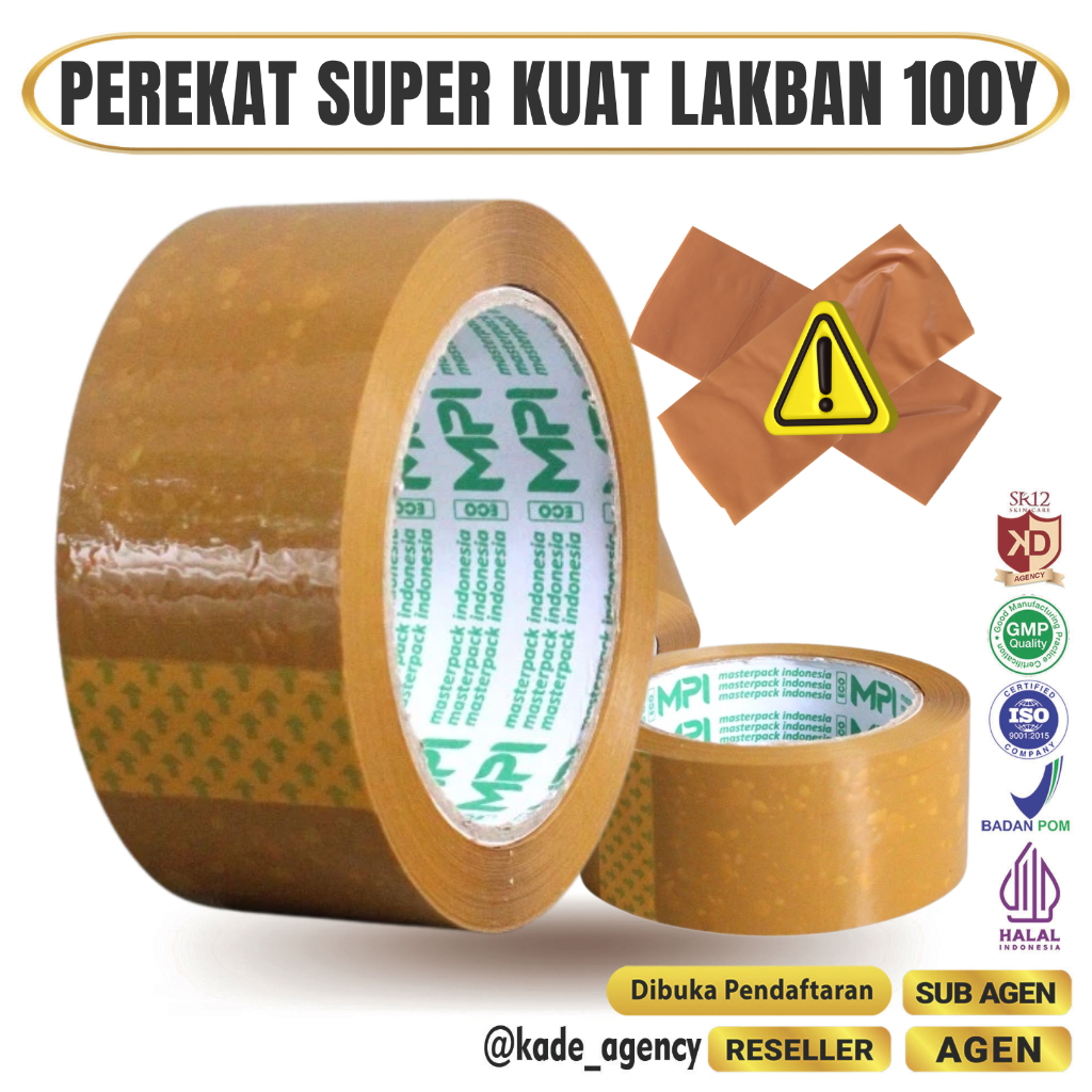 

LAKBAN COKELAT 100 YARD - LAKBAN MPI 48X100 YARD / PEREKAT KUAT DAN TAHAN / PACKING BARANG DAN ATK