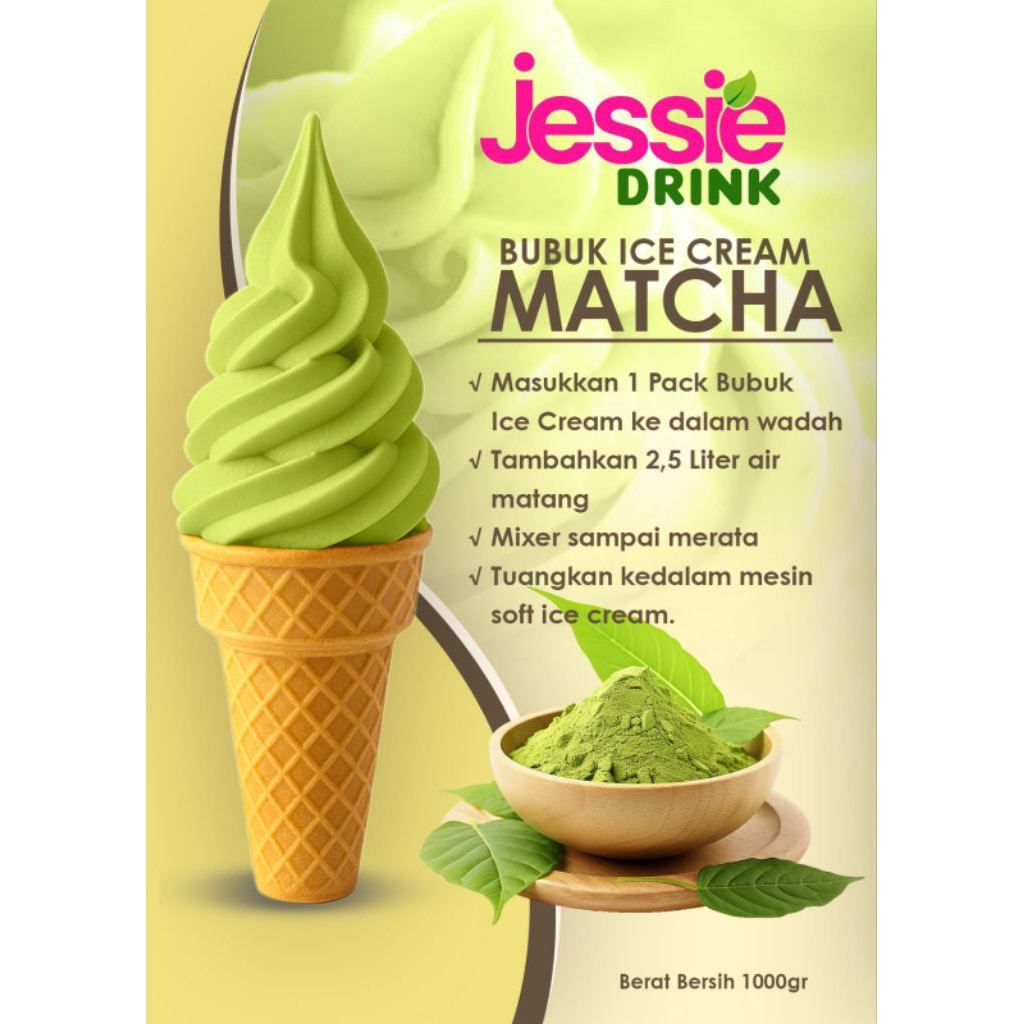 

Bubuk Soft Ice Cream Matcha 1kg Halal
