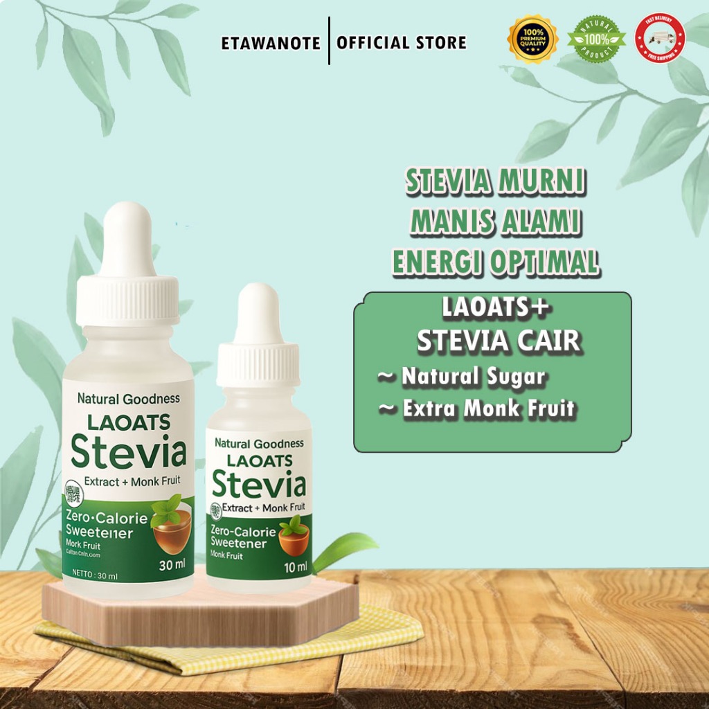 

Pemanis Stevia Alami 0 Kalori Tahan Panas, Aman untuk Diabetes & Diet Sehat Laoats