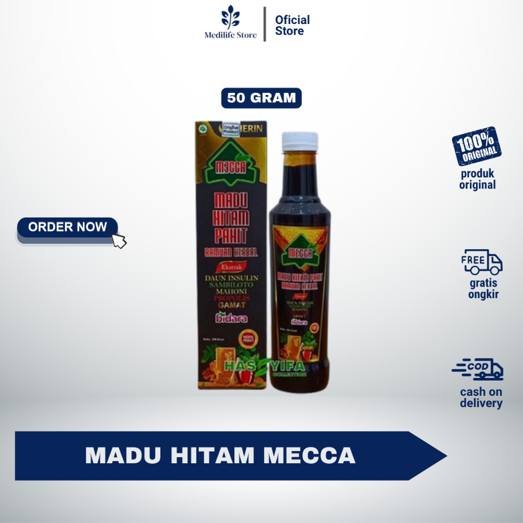 

(ORIGINAL & BERGARANSI) MADU HITAM PAHIT MECCA 500gr - solusi herbal untuk diabetes & stamina | madu asli 100%