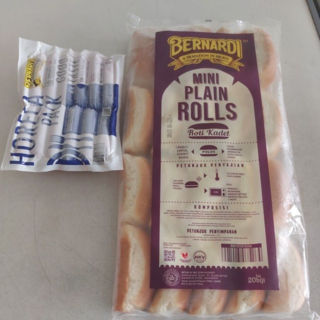 

Roti Hotdog Mini Bernardi + Horeca Sosis Bernardi (Paket)