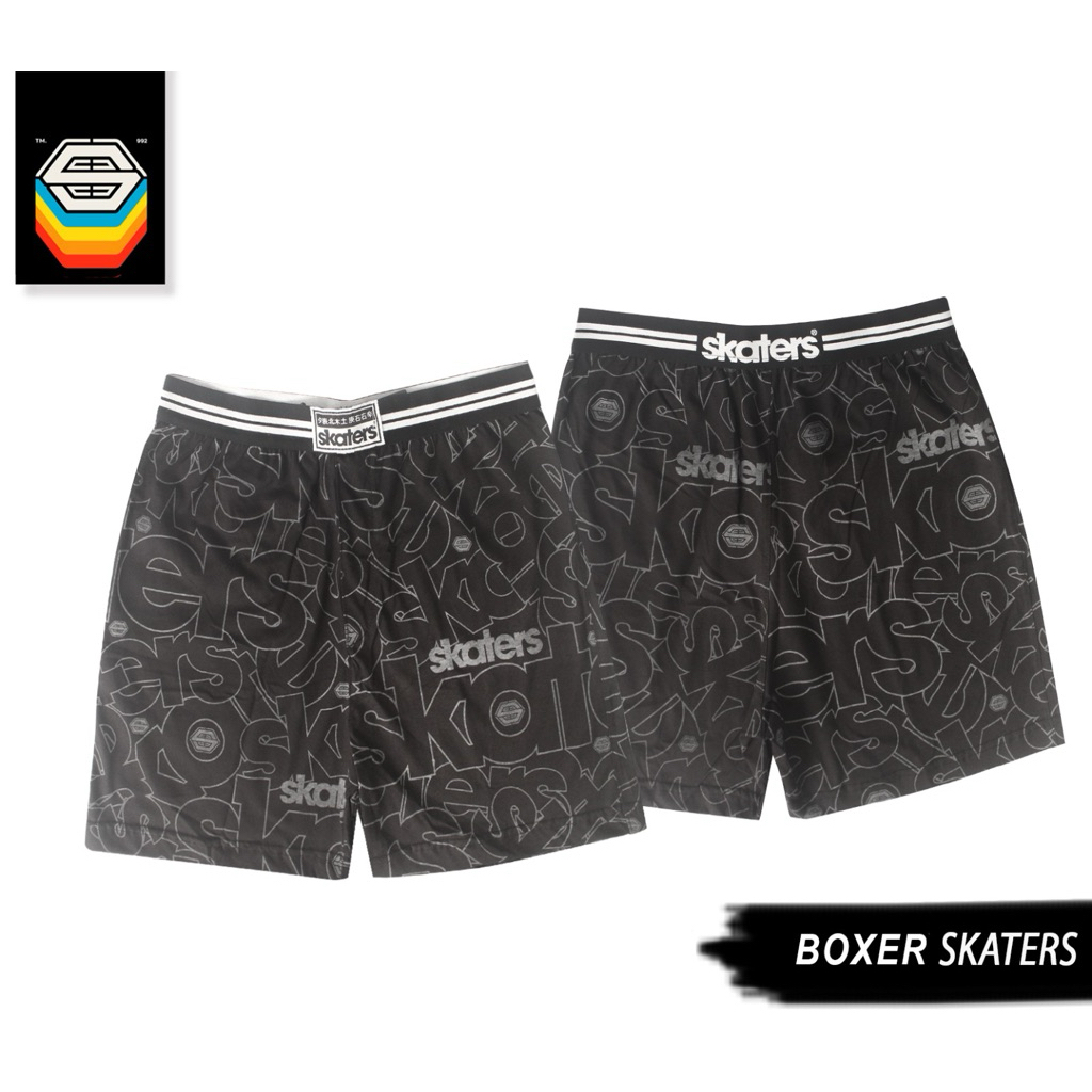 Boxer Skaters Sablon Printing Hitam YF002