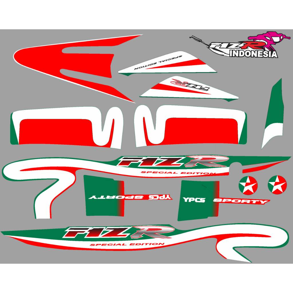 STIKER STRIPING LIS YAMAHA FIZ R CALTEX WARNA VARIASI
