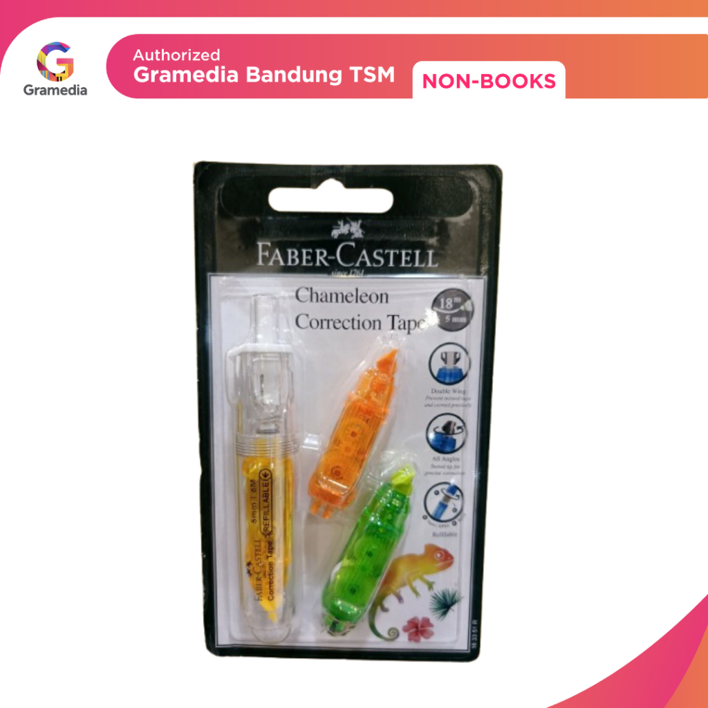 

Gramedia Bandung TSM - Faber Correction Tape Chameleon+2Refill Barrel Blue 163351R