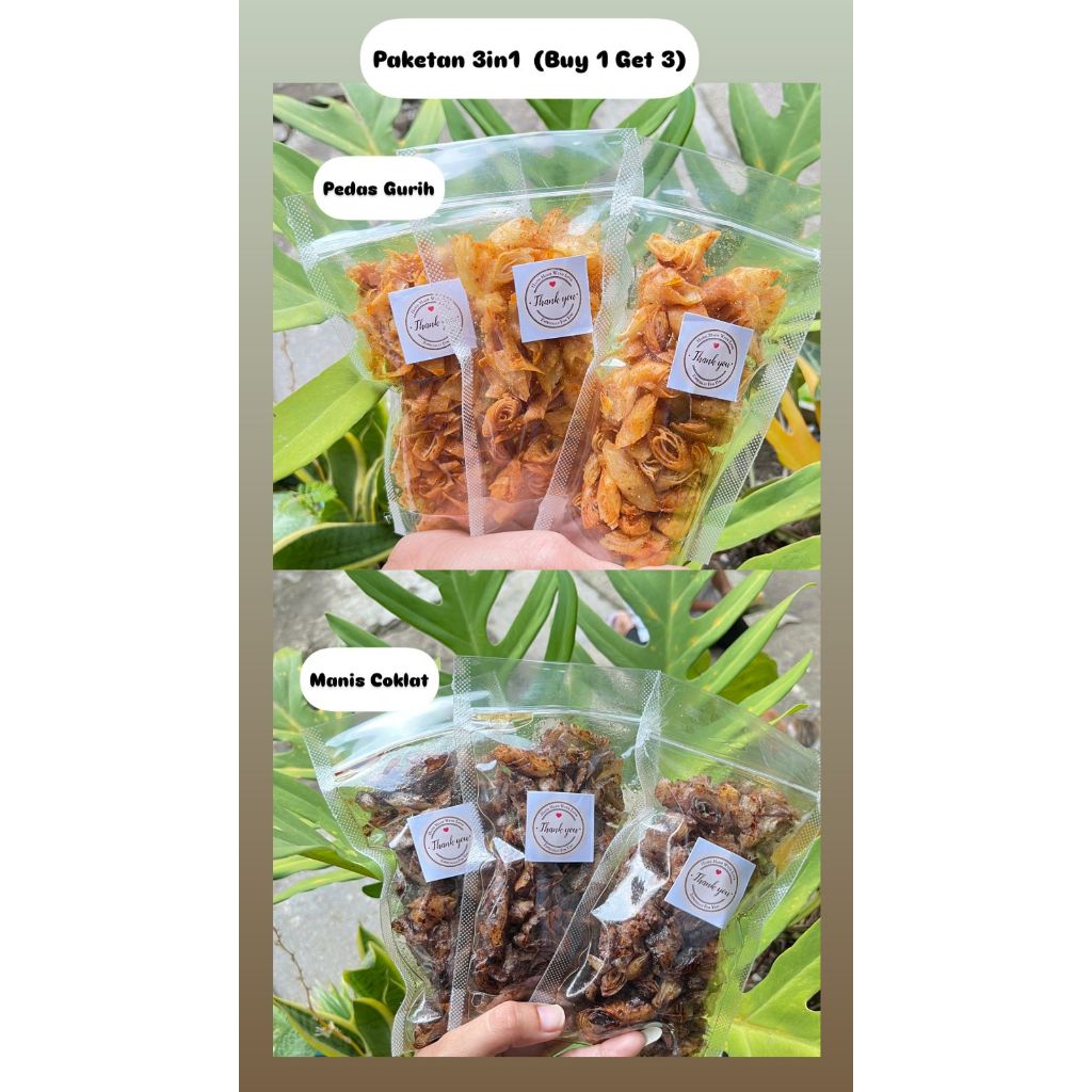 

Paket Makanan Ringan (Cemilan) Lumpia Kering Varian Manis dan Pedas (Home-made) Beli 1 Dapet 3