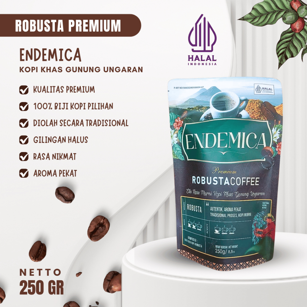 

[250gr] Kopi Robusta ENDEMICA - 100% Kopi Robusta Premium Khas Gunung Ungaran