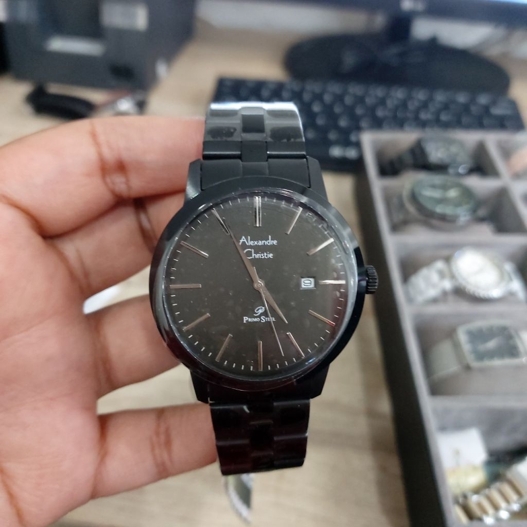 READY JAM TANGAN PRIA ALEXANDRE CHRISTIE AC1007 AC 1007 BLACK ORIGINAL