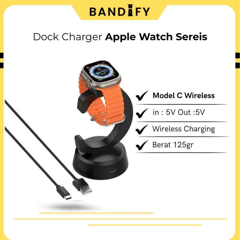 Badify Dock Charge Apple Watch Series 10/9/8/7/6/5/4 Kabel Charger wiht Dock Apple Watch Series Baha