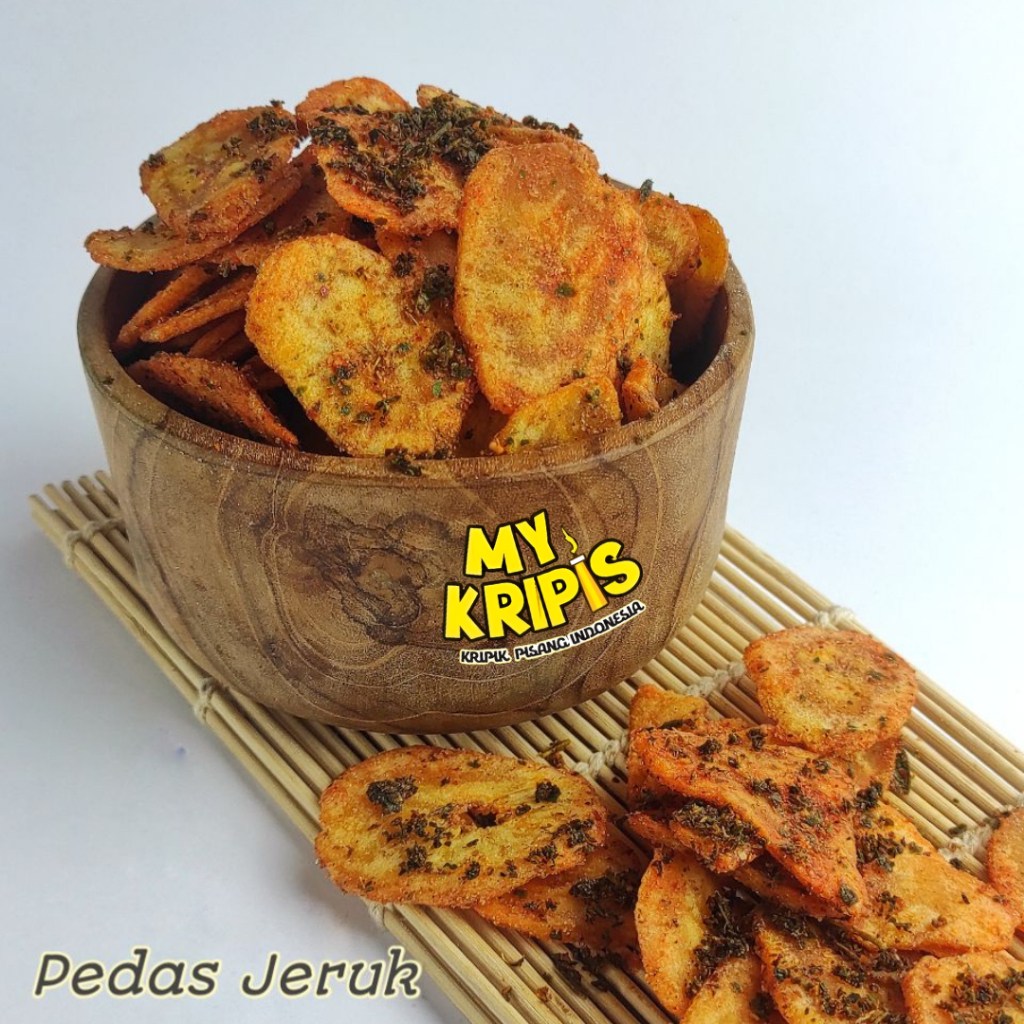 

MY KRIPIS KERIPIK PISANG PEDAS JERUK/SNACK/CEMILAN