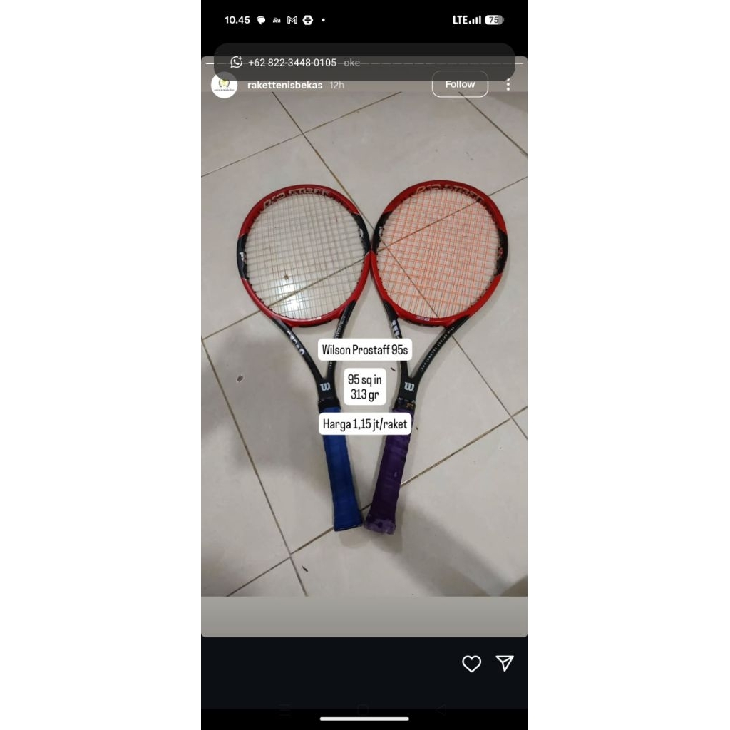 raket tenis Wilson Prostaff 95s