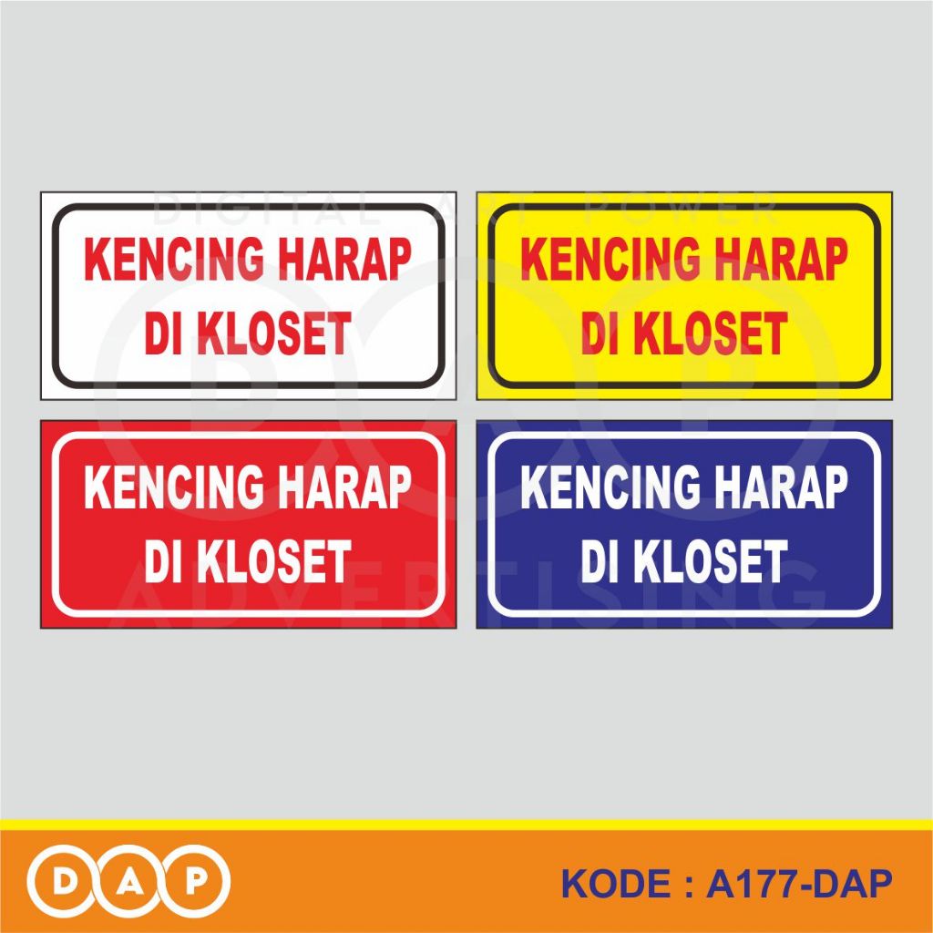 

A177 - Acrylic Sign, Stiker Akrilik Kencing Harap di Kloset/Closed, Tahan Air, Termurah, Bisa Custom
