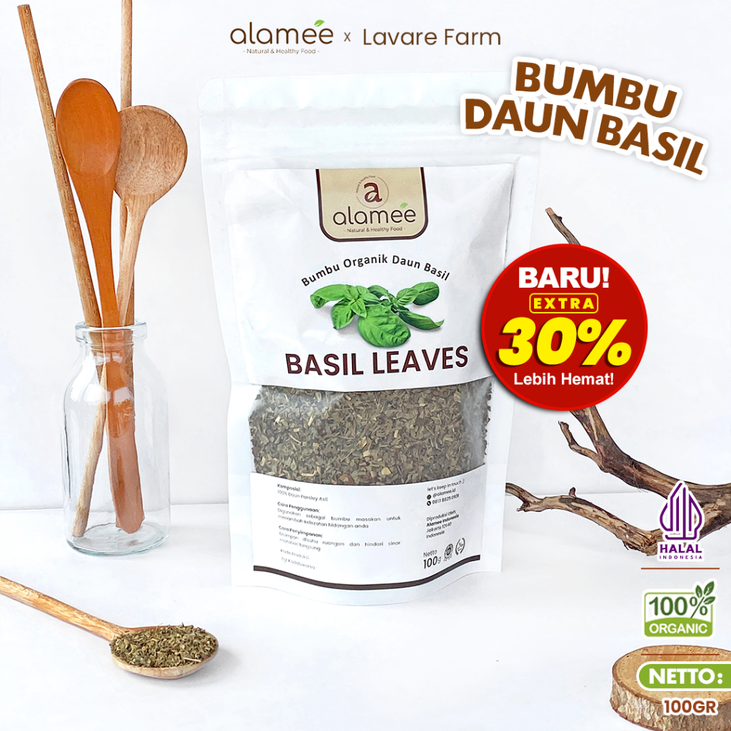 

Daun Basil Kering Dried Leaf Rempah Rimpang Murni Asli Tanpa Campuran Bumbu Organik 100gram