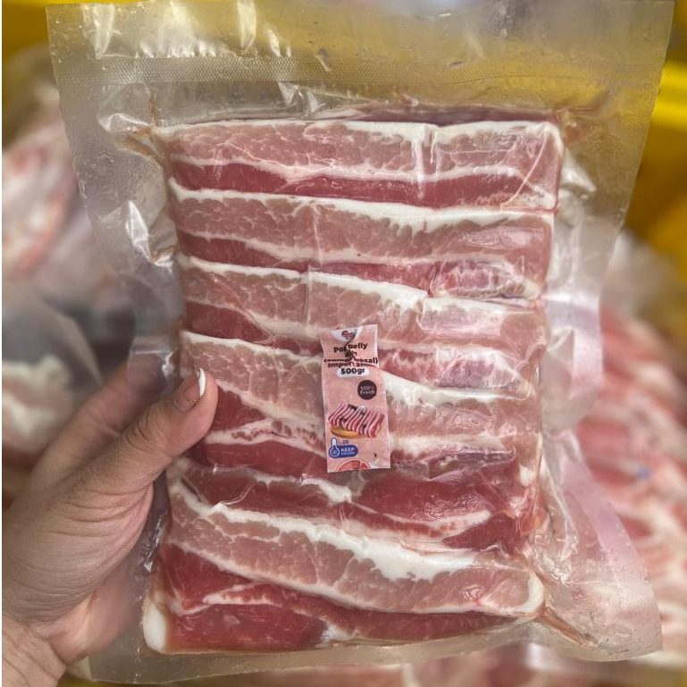 

Import Pork Belly Slice 2mm 500gr Vacuum Packaging