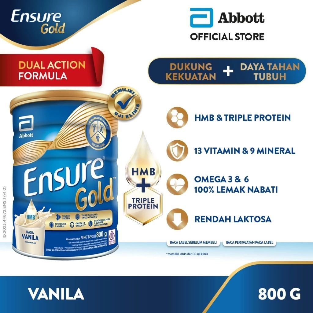 

ENSURE GOLD VANILA 800GR - RAJA SUSU