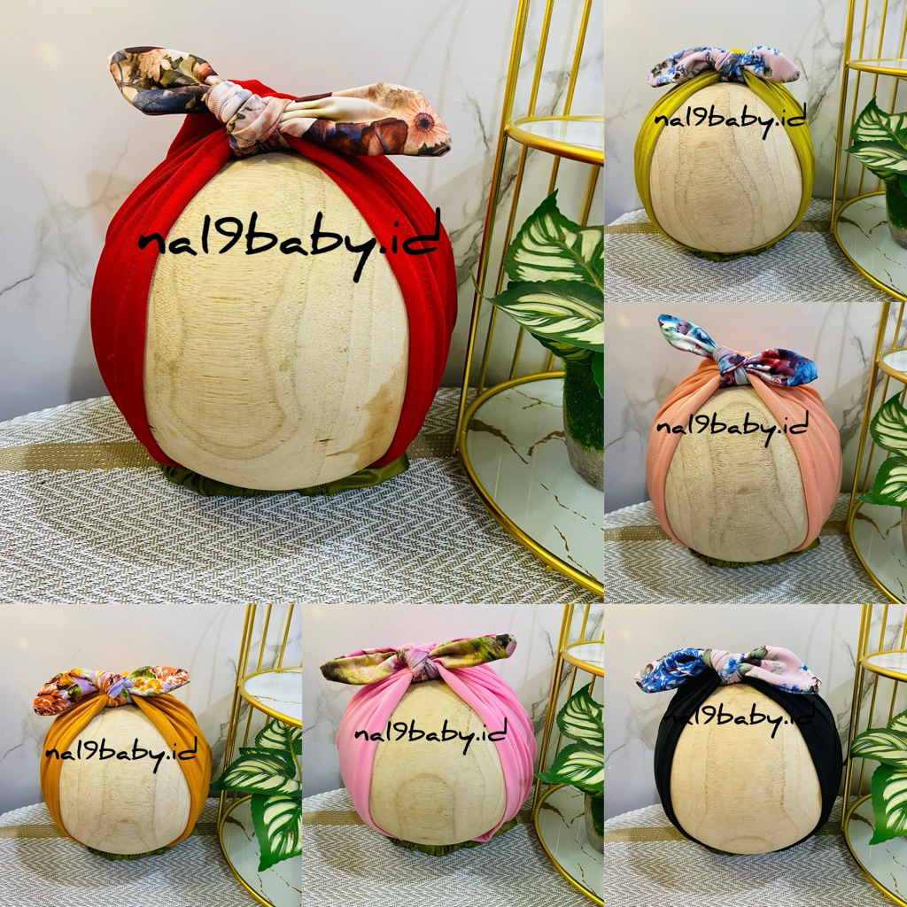 Turban Bayi Pita Kelinci Motip / turban anak perempuan topi cewek/ciput bayi newborn