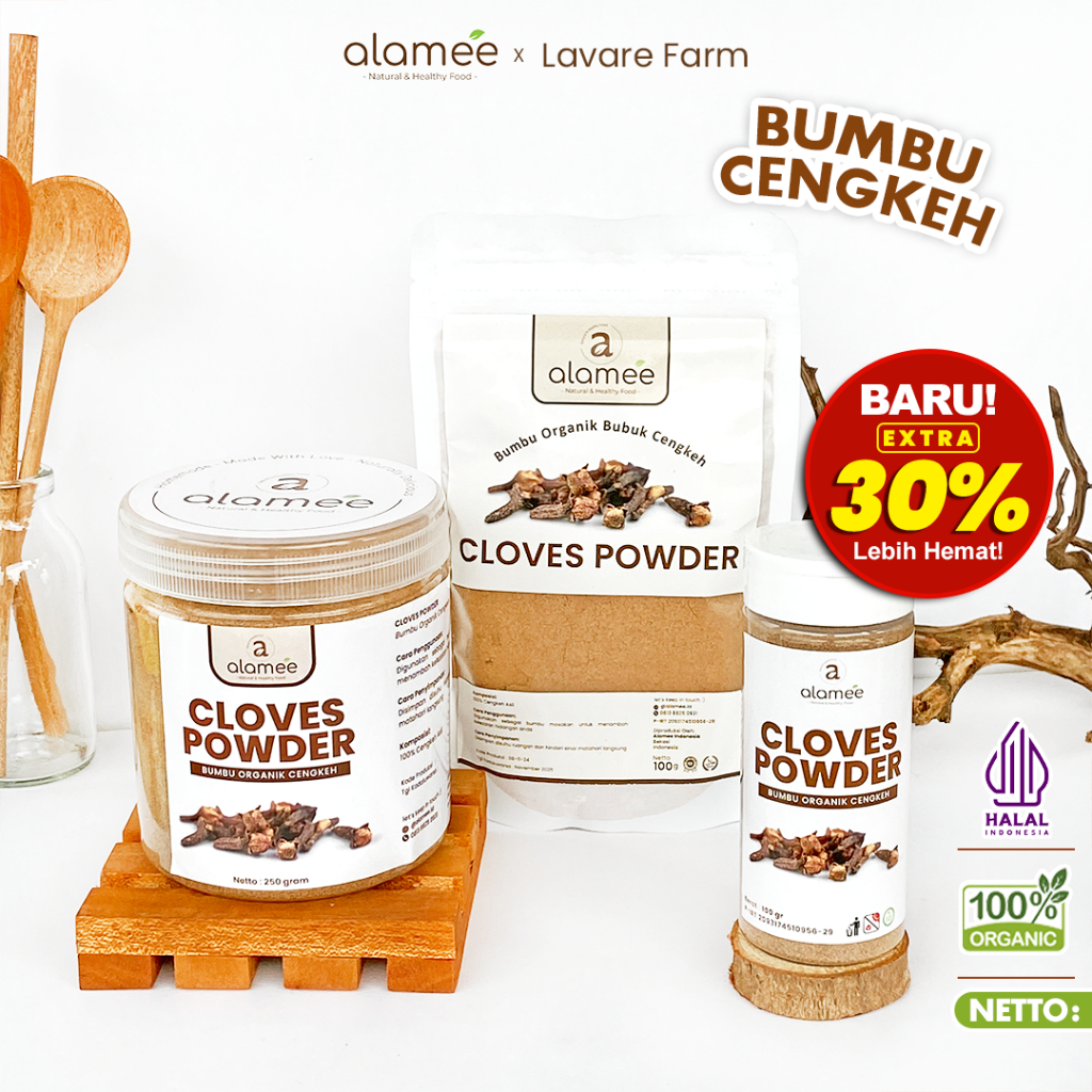 

Cengkeh Bubuk Clove Powder Ground Spice Rempah Rimpang Murni Asli Tanpa Campuran Bumbu Organik all varian 50gram dan100gram