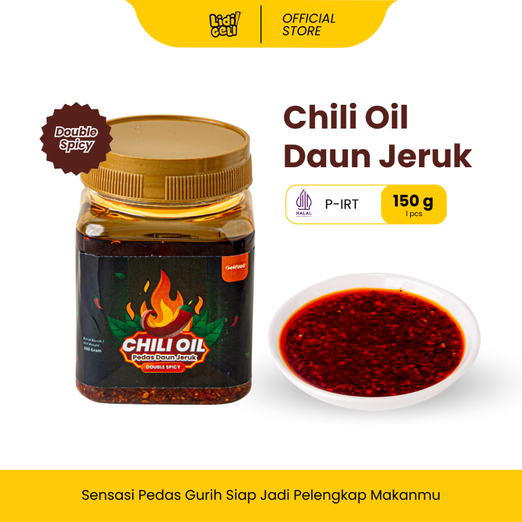 

Geli Food - Chilli Oil Extra Pedas Daun Jeruk Sambal Serbaguna 100% Organik 150gr