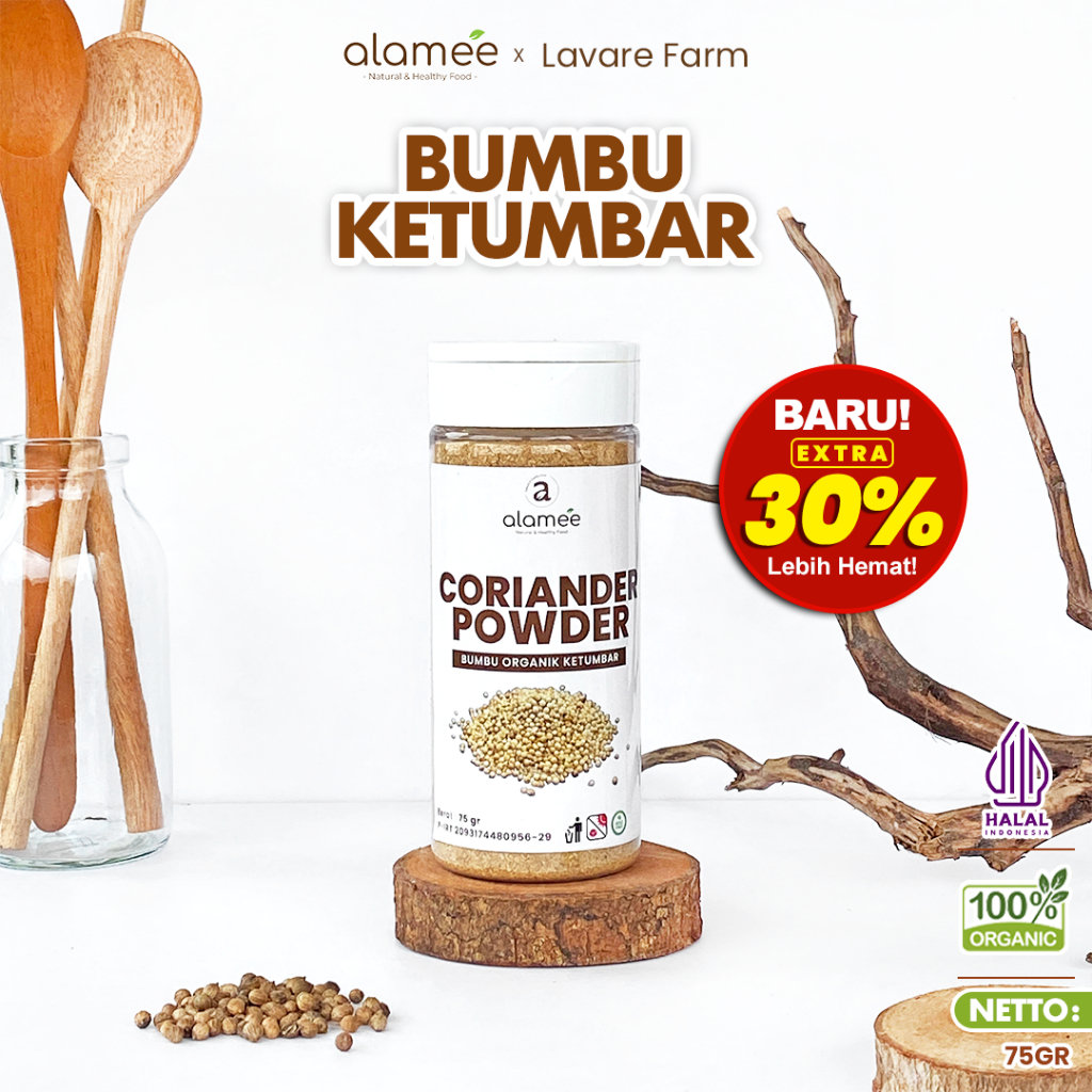 

ALAMEE Ketumbar Bubuk Organik Bumbu Dapur Instan Coriander Powder Murni Asli Tanpa Campuran 75gr BUMA