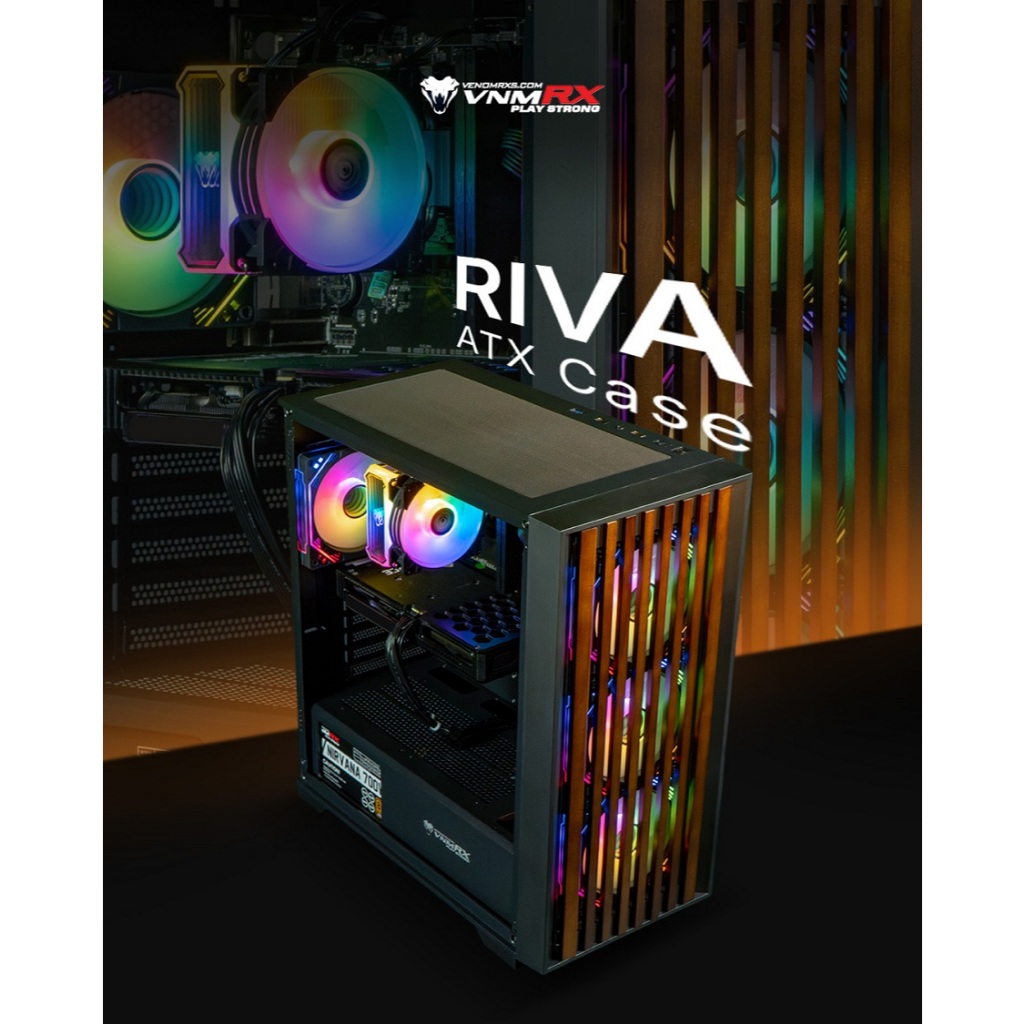 Casing VenomRX RIVA - ATX, Tempered Glass, 4 Fan A-RGB, No PSU