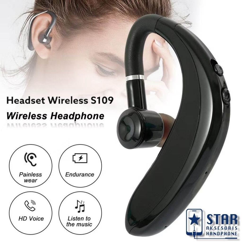 Headset Wireless S109 Earphone Bluetooth Handsfree Bluetooth S109