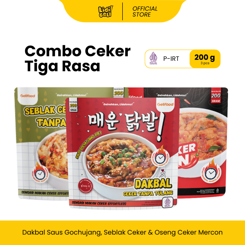 

Geli Food - Paket Hemat 3 Rasa Ceker Pedas Tanpa Tulang