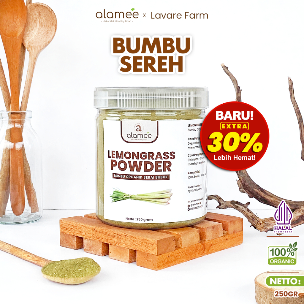 

ALAMEE Sereh Bubuk Bumbu Dapur Organik Lemongrass Powder Serai Murni Asli Tanpa Campuran BUMA