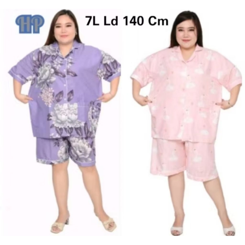 baju tidur piyama kemeja jumbo bigsize LD 140
