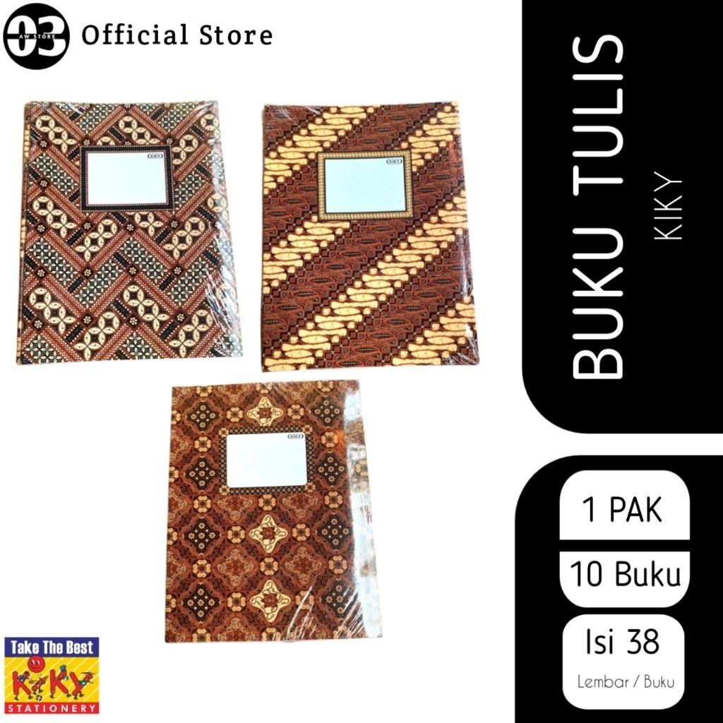 

BUKU TULIS KIKY BATIK 38 LEMBAR ISI 10 PCS (1 PACK)