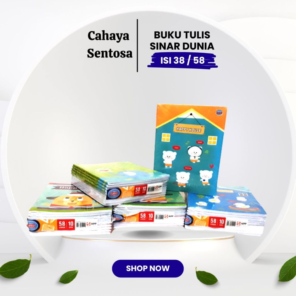 

Buku Tulis Sekolah Anak SD, SMP, SMA Sinar Dunia Isi 38 Lembar / 58 Lembar