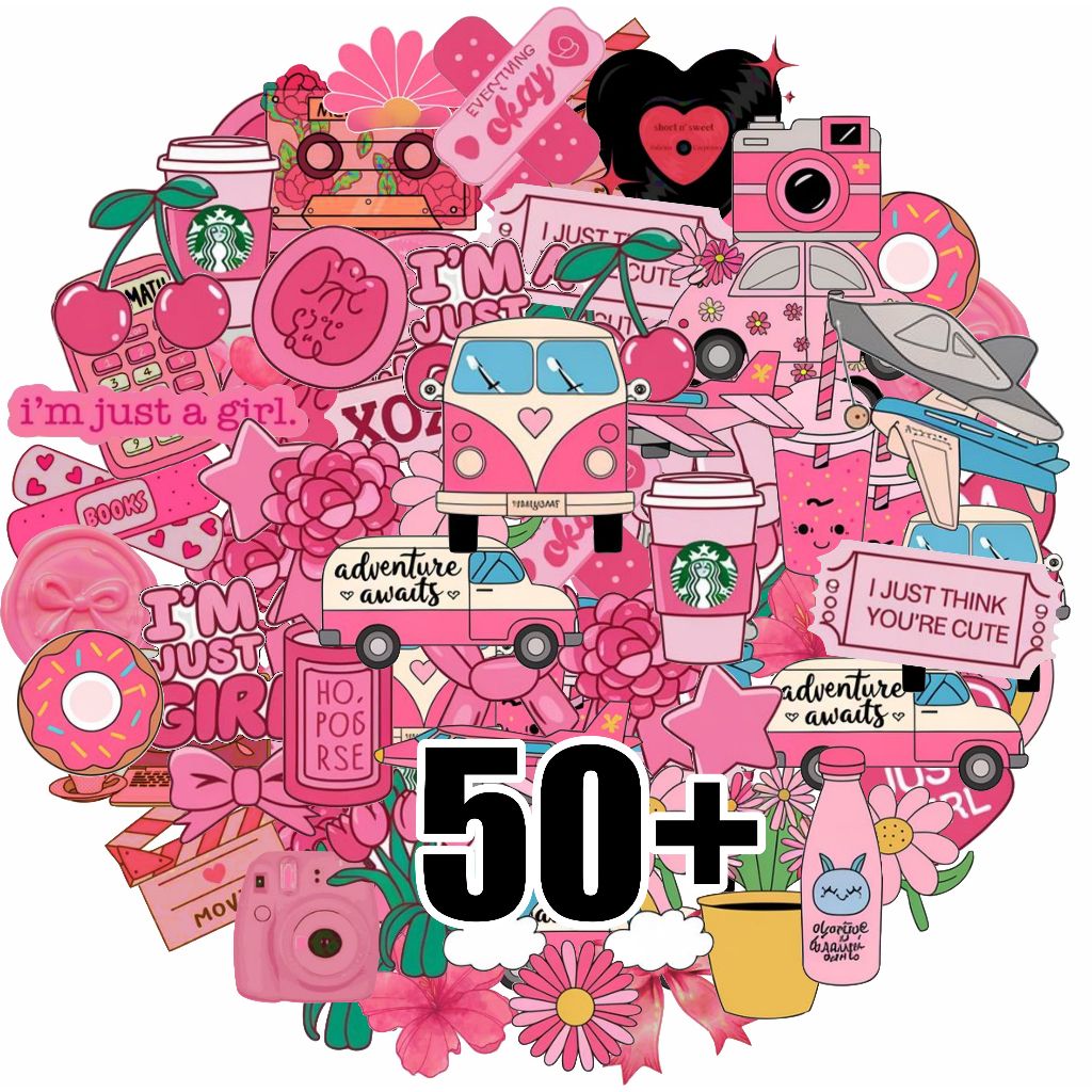 

STICKER PACK PINK AESTHETIC-STICKER PINK A CUTTING GLOSSY-STICKER MOTOR/MOBIL/HELM/TUMBLER/LAPTOP