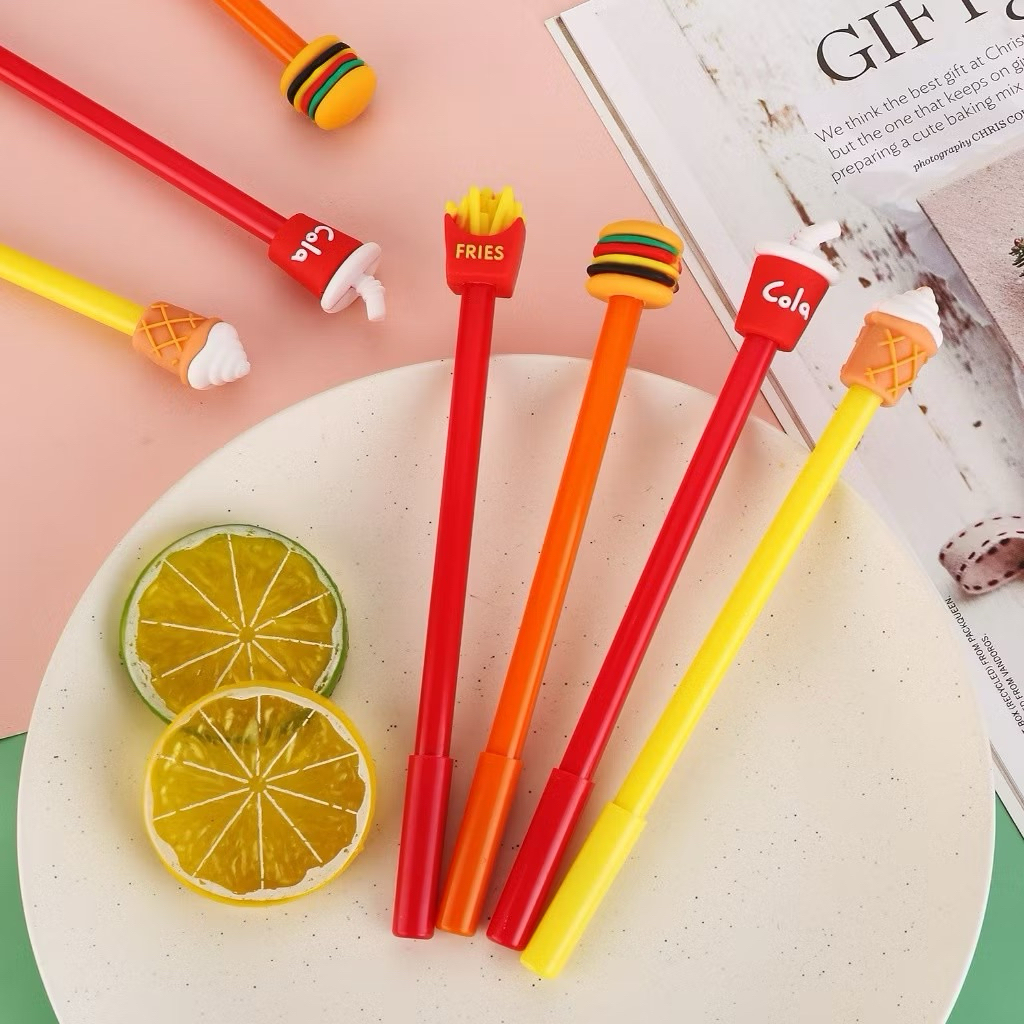 

Pena Tinta Pulpen Gel Fast Food Karakter Lucu Alat Tulis
