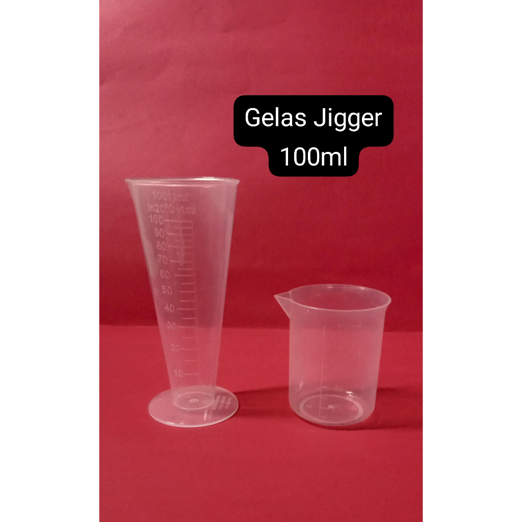 Jigger Kerucut /Gelas Ukur 100ML ( Polos ) / Gelas Takar 100ML / Gelas Takaran 100ML / Gelas Ukur Pl