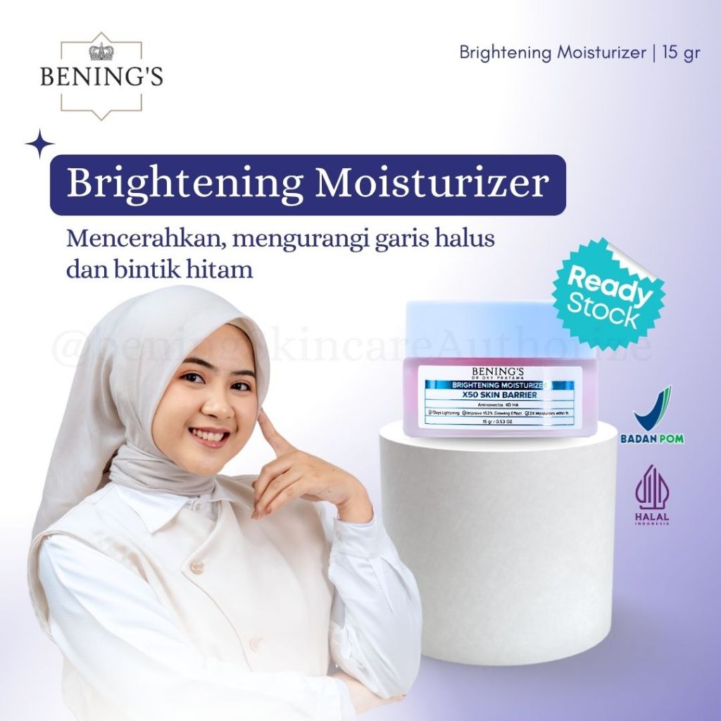 Bening's Brightening Moisturizer Gel Pelembab Wajah Peptide Hyaluronic Acid Mencerahkan Wajah Moist 