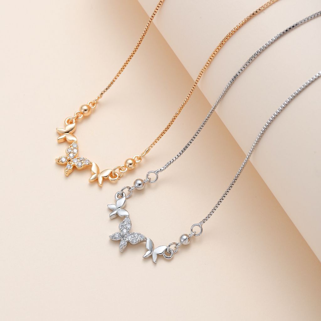 Kalung Kupu-Kupu Cantik Wanita Kekinian | Kalung Butterfly Simple Elegan Korea