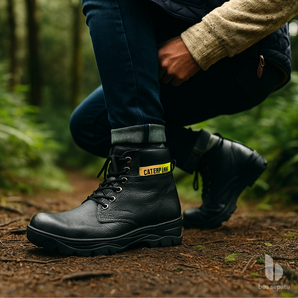 PROMO SEPATU SAFETY BOOTS PRIA CATERPILLAR HIGH QUALITY - SEPATU BOOTS SBY TINGGI - SEPATU SAFETY