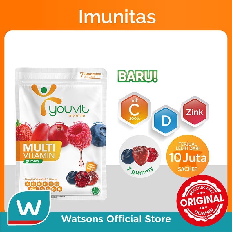 Youvit Multivitamin Dewasa 7 Hari Vit. C, D, Zink & Superberries 28g