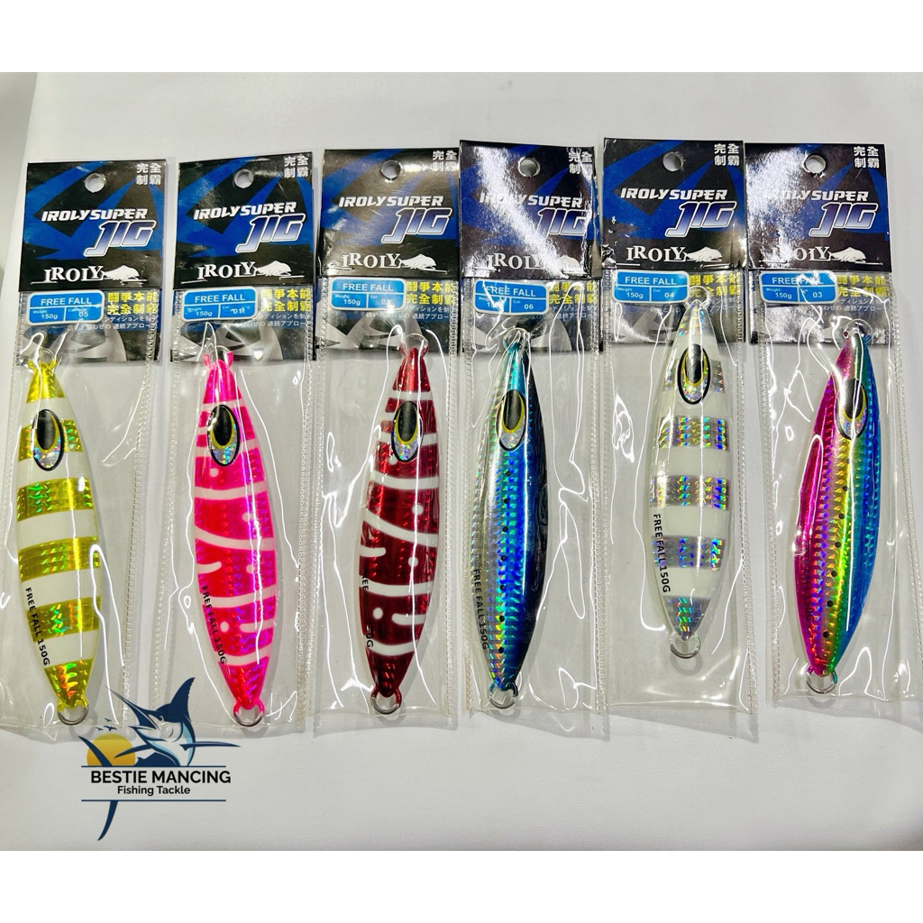 umpan pancing Metal Jig Iroly super jig free fall150gram 13cm 6 Warna