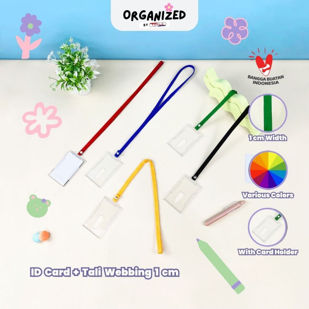 

Id card dan tali webbing lanyard kartu identitas pengenal dan panitia Topla