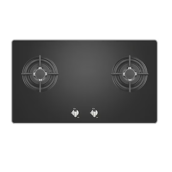 Delizia Built-in Gas Hob / Kompor Tanam 2 tungku gas , Black Glass - DHG820STTGB