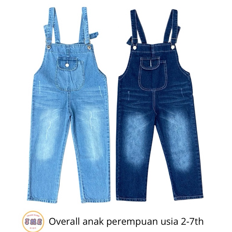 KODE N85Z jme kids overalloverall panjang celana kodok jeans anak perempuan usia 27th