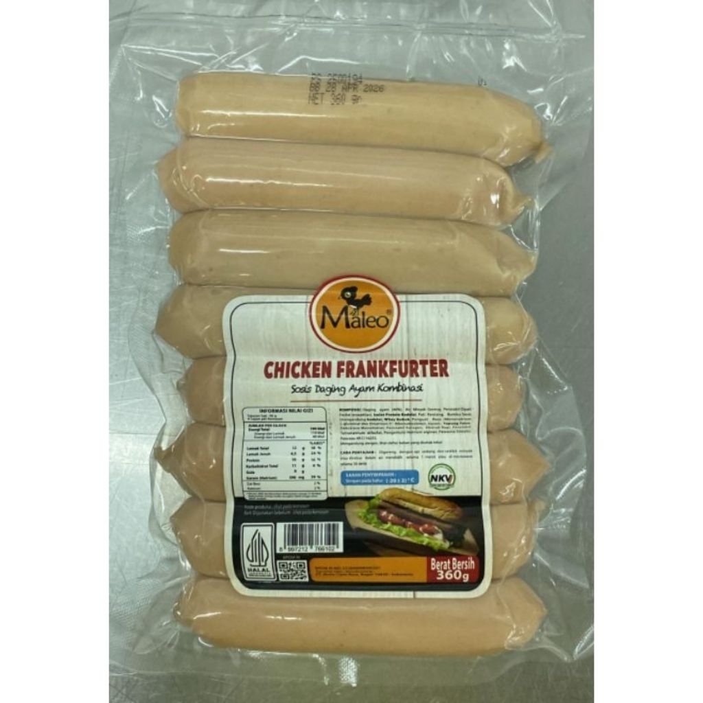 

frozen maleo sosis ayam chicken sausage frankfurter beku 360gr