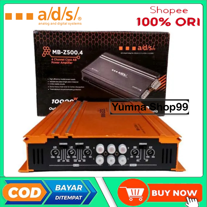 Power Amplifier 4 Channel ADS MB-Z500.4 Power Amplifier Audio Mobil Mosfet Suara Bass Berkualitas