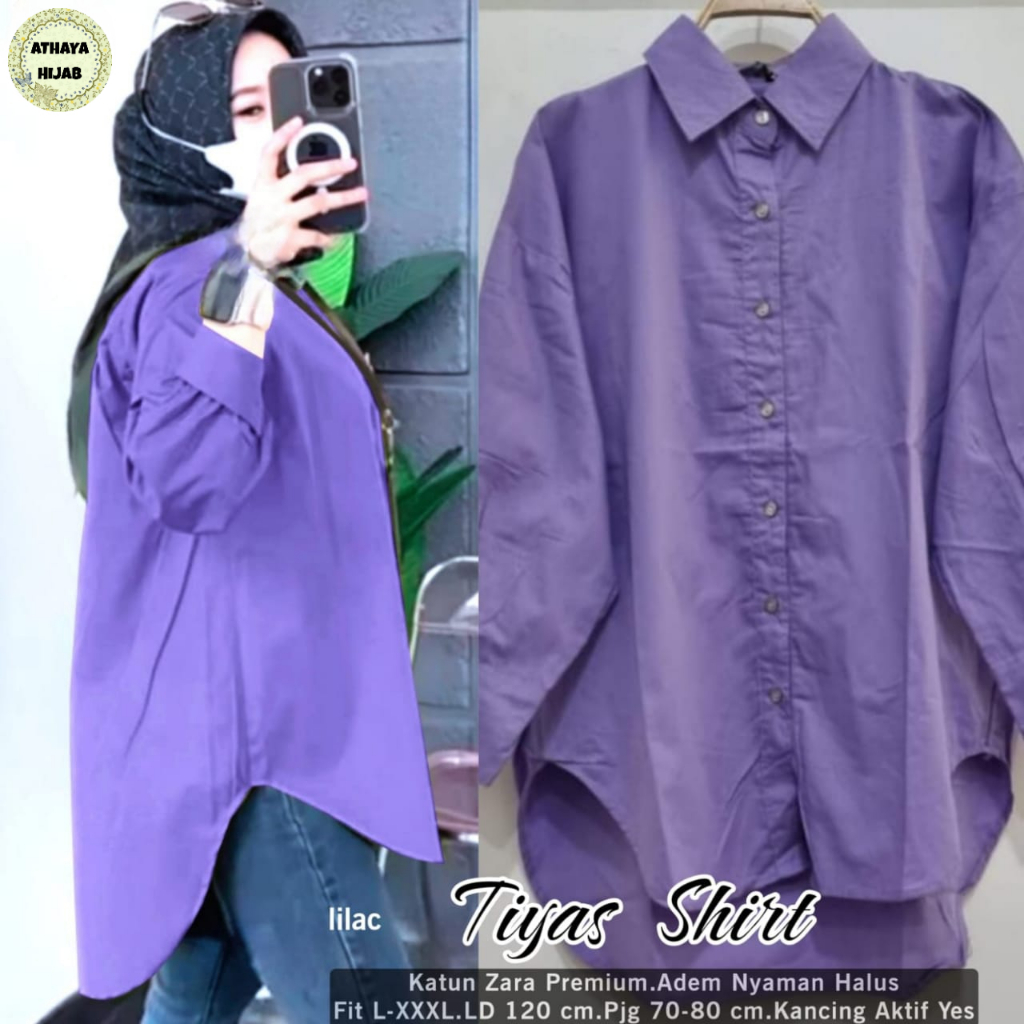 Kemeja Polos Wanita Terbaru Tiyas Kemeja By Athaya Hijab