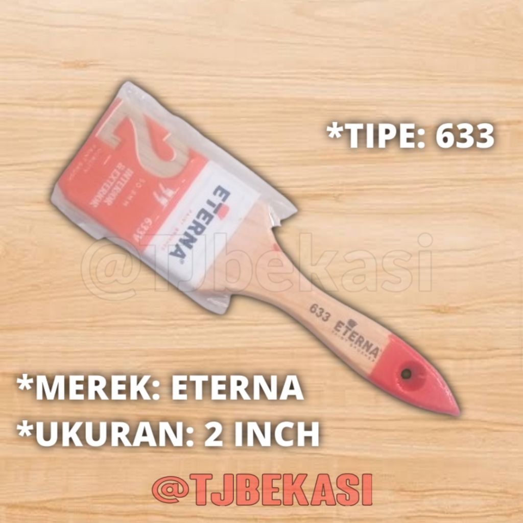

ETERNA Kuas Cat 933 2 Inch Gagang Kayu Serbaguna Untuk Cat Air Minyak Tembok