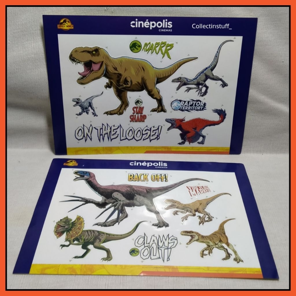 

[READY STOCK] Jurassic World Dominion Sticker Sheet 1 Set (Official Merchandise Bioskop Cinepolis)
